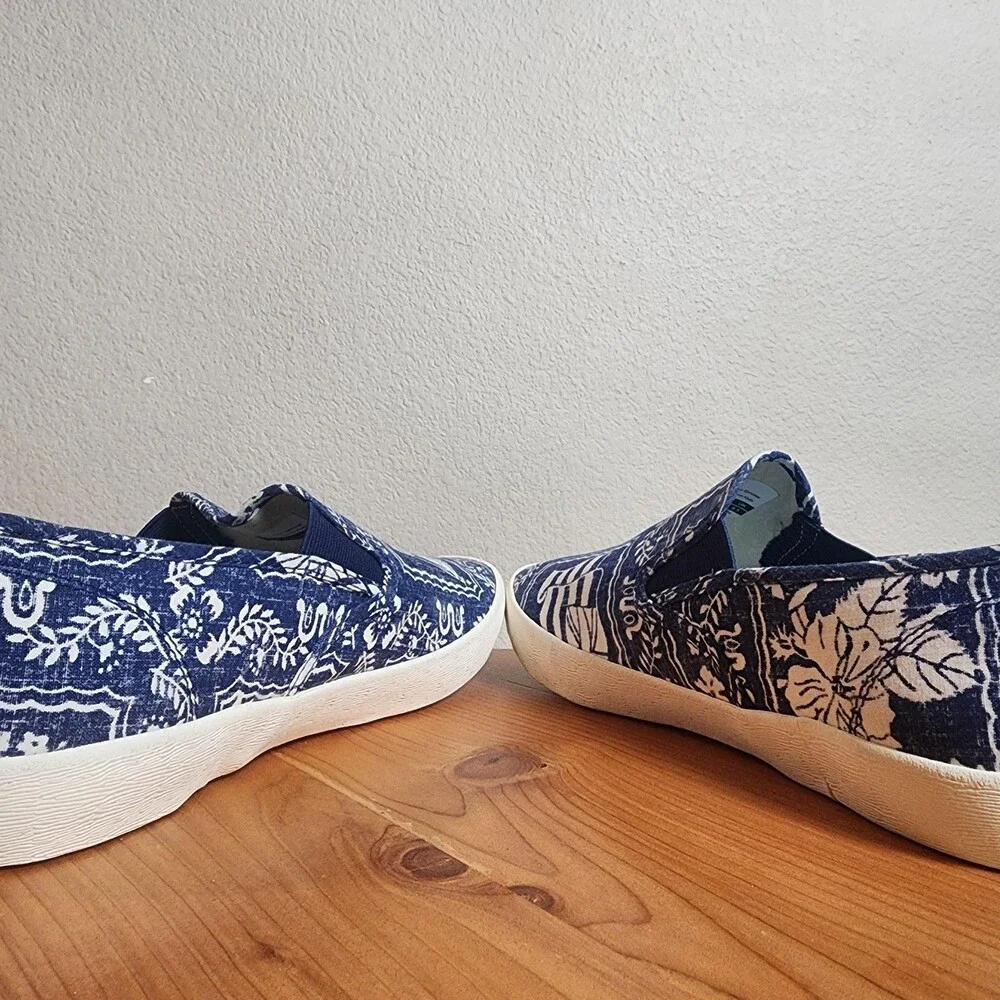 SeaVees Reyn Spooner Baja Shoes Mens Size 9.5 Hawaiian Floral Canvas Slip On